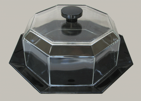 Arococ Black Octime Cheese Plate with Glass Dome